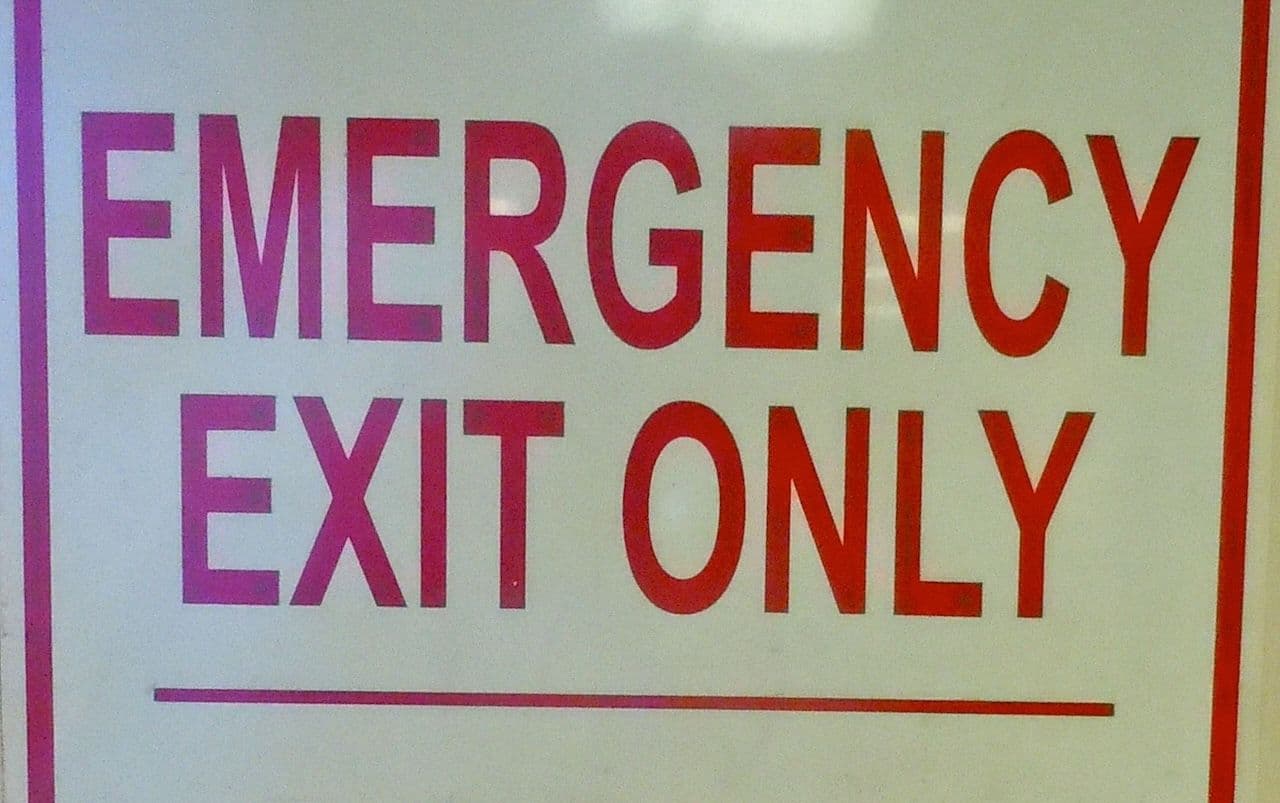 Exit door is alarmed
